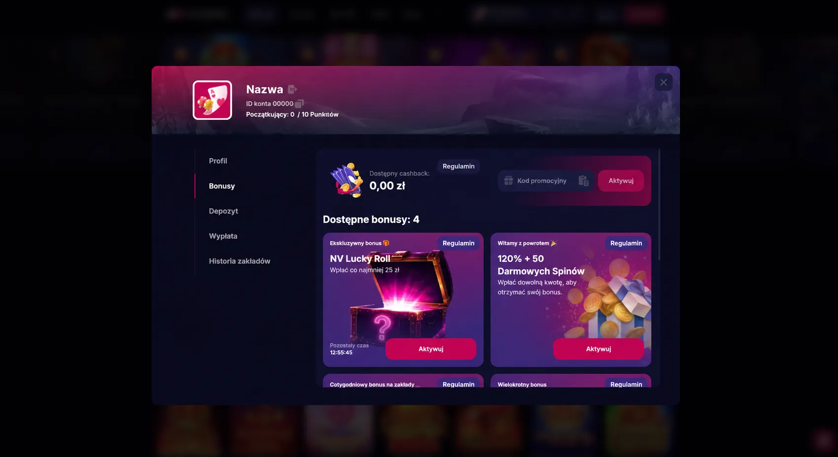 Jak aktywować kod promocyjny NV Casino