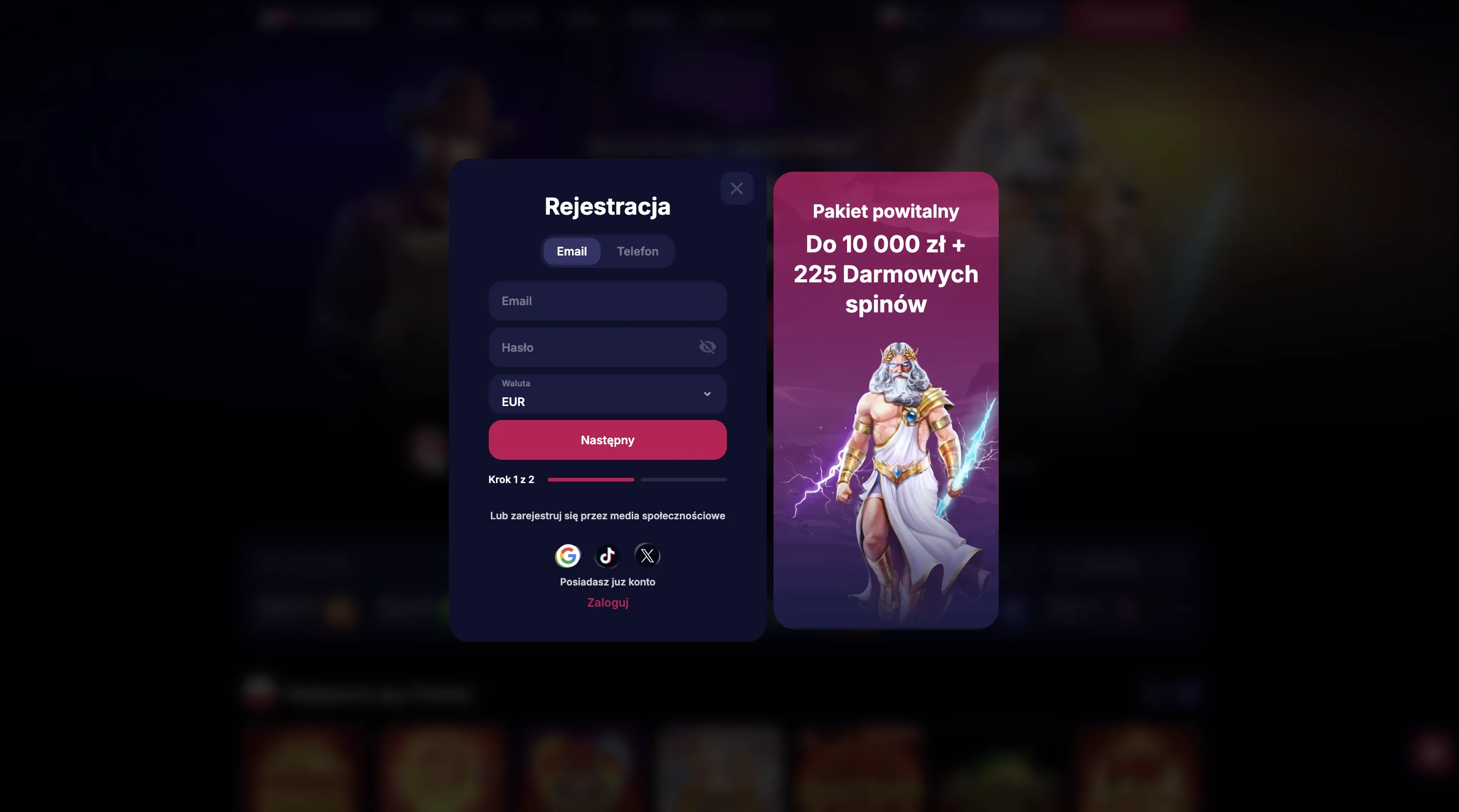 Bonus powitalny NV Casino